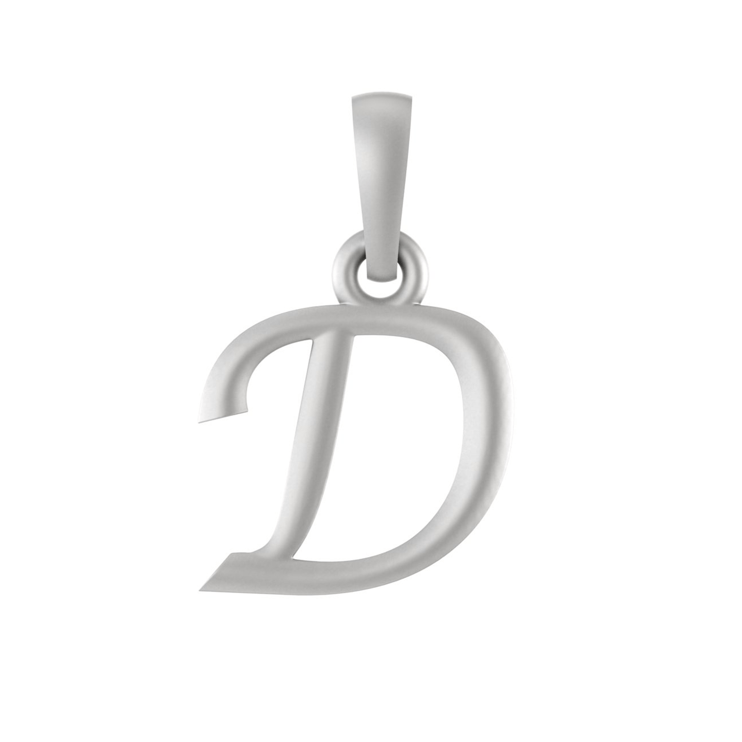 Alphabet Silver Chain Pendant (92.5% purity) for kids upto 4 years by (Snake Chain: 12 Inches)