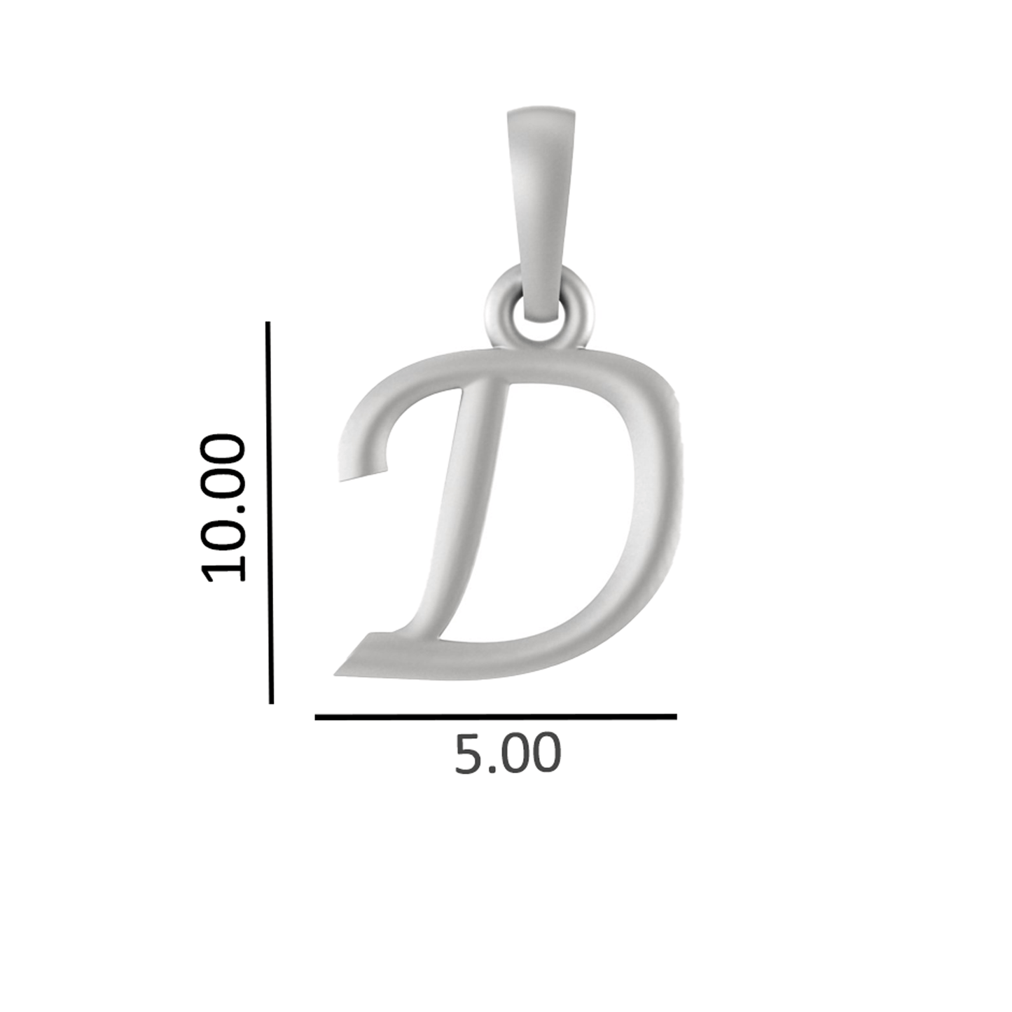 Alphabet Silver Chain Pendant (92.5% purity) for kids upto 4 years by (Snake Chain: 12 Inches)