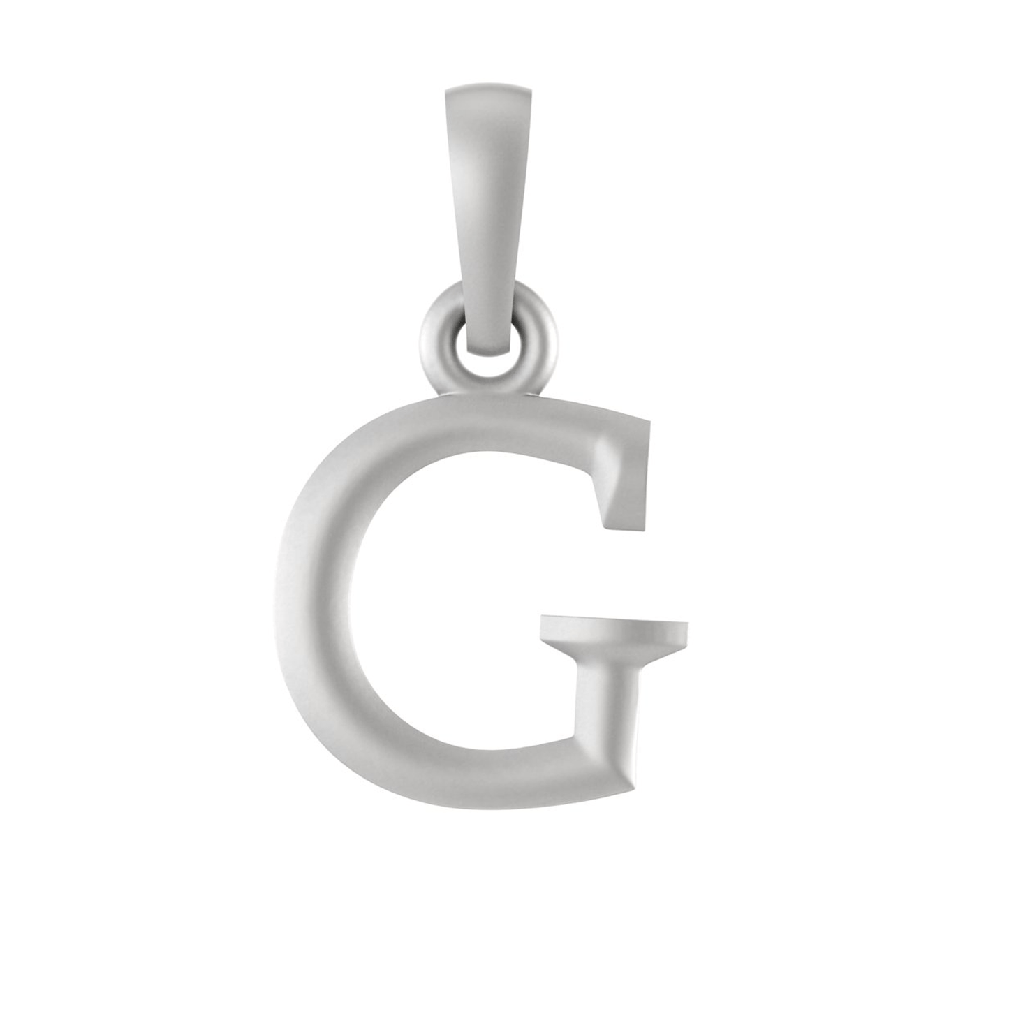 Alphabet Silver Chain Pendant (92.5% purity) for kids upto 4 years by (Snake Chain: 12 Inches)