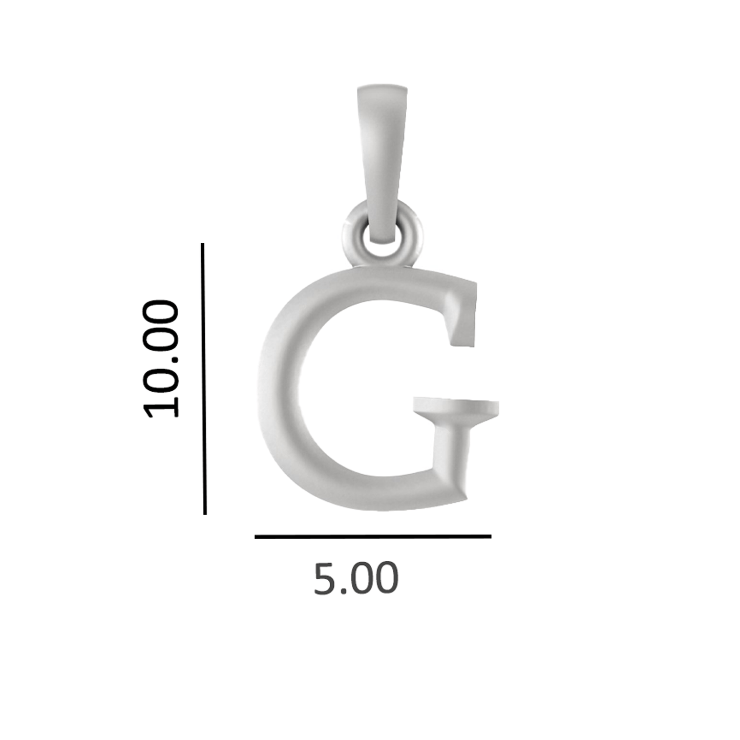 Alphabet Silver Chain Pendant (92.5% purity) for kids upto 4 years by (Snake Chain: 12 Inches)