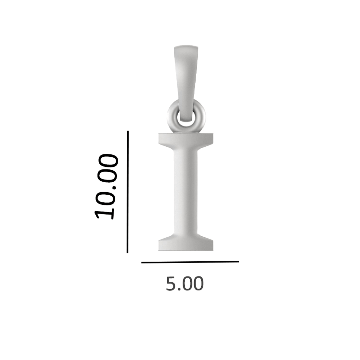 Alphabet Silver Chain Pendant (92.5% purity) for kids upto 4 years by (Snake Chain: 12 Inches)