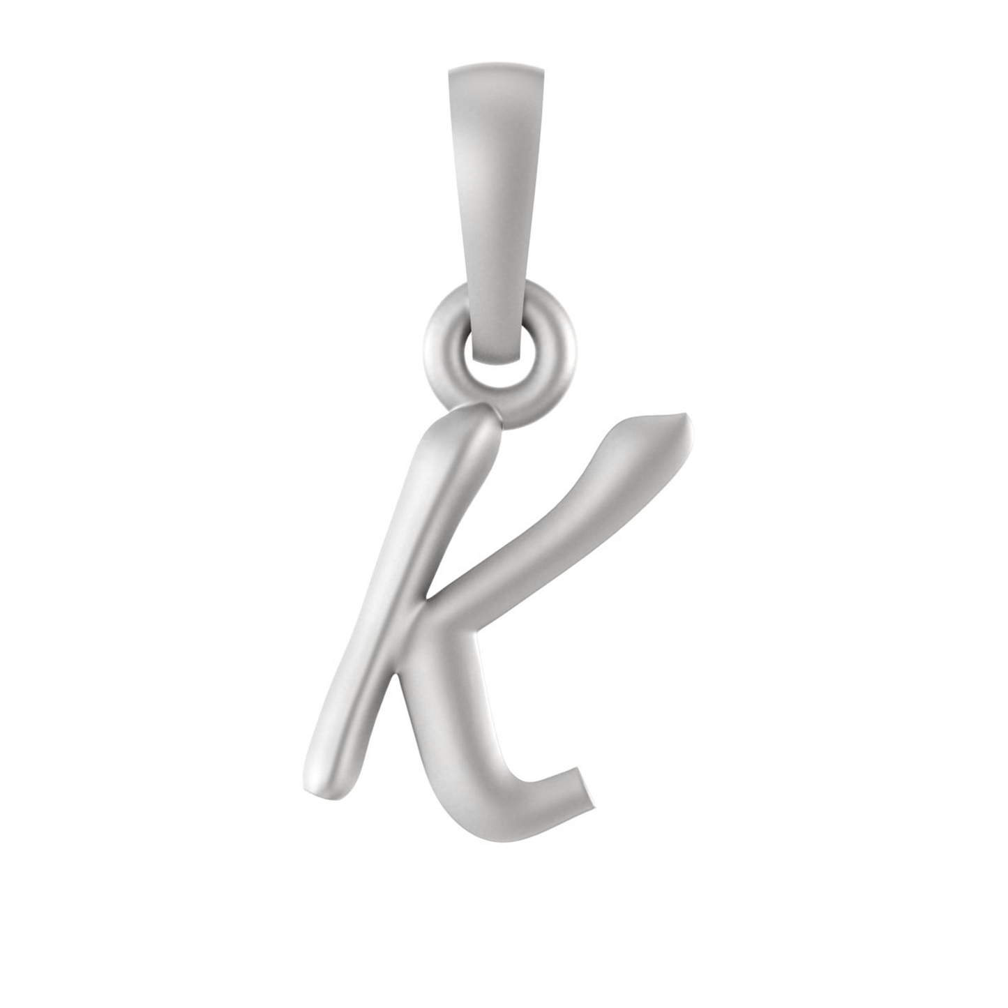 Alphabet Silver Chain Pendant (92.5% purity) for kids upto 4 years by (Snake Chain: 12 Inches)