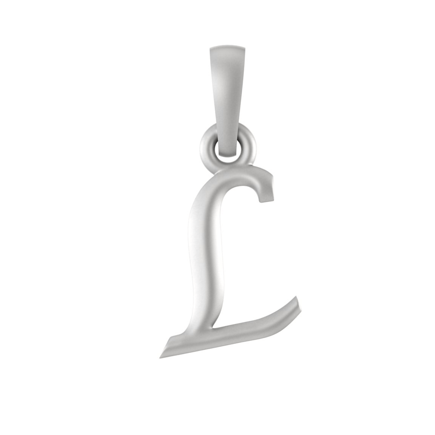 Alphabet Silver Chain Pendant (92.5% purity) for kids upto 4 years by (Snake Chain: 12 Inches)