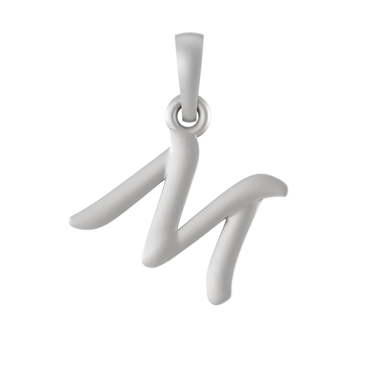 Alphabet Silver Chain Pendant (92.5% purity) for kids upto 4 years by (Snake Chain: 12 Inches)
