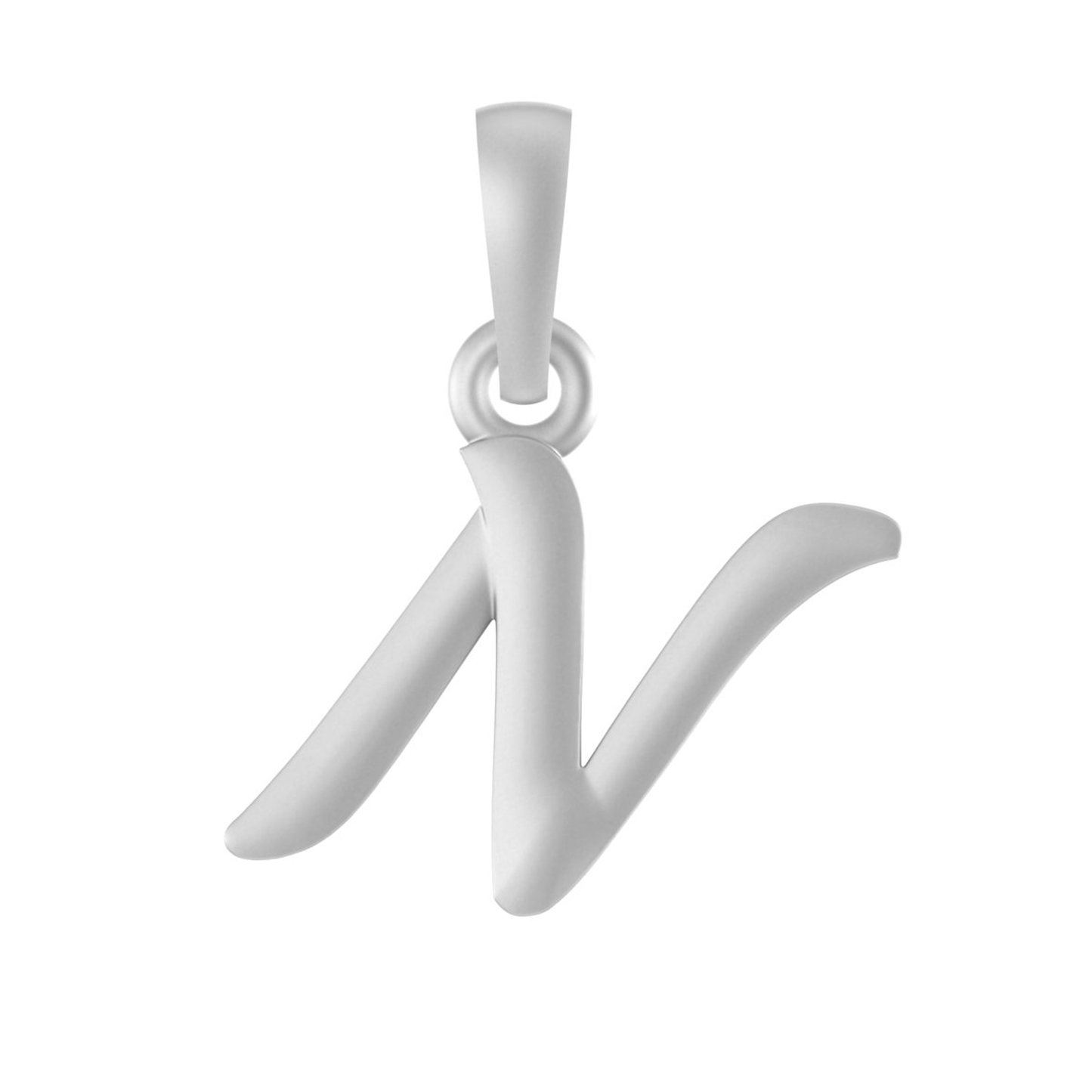 Alphabet Silver Chain Pendant (92.5% purity) for kids upto 4 years by (Snake Chain: 12 Inches)