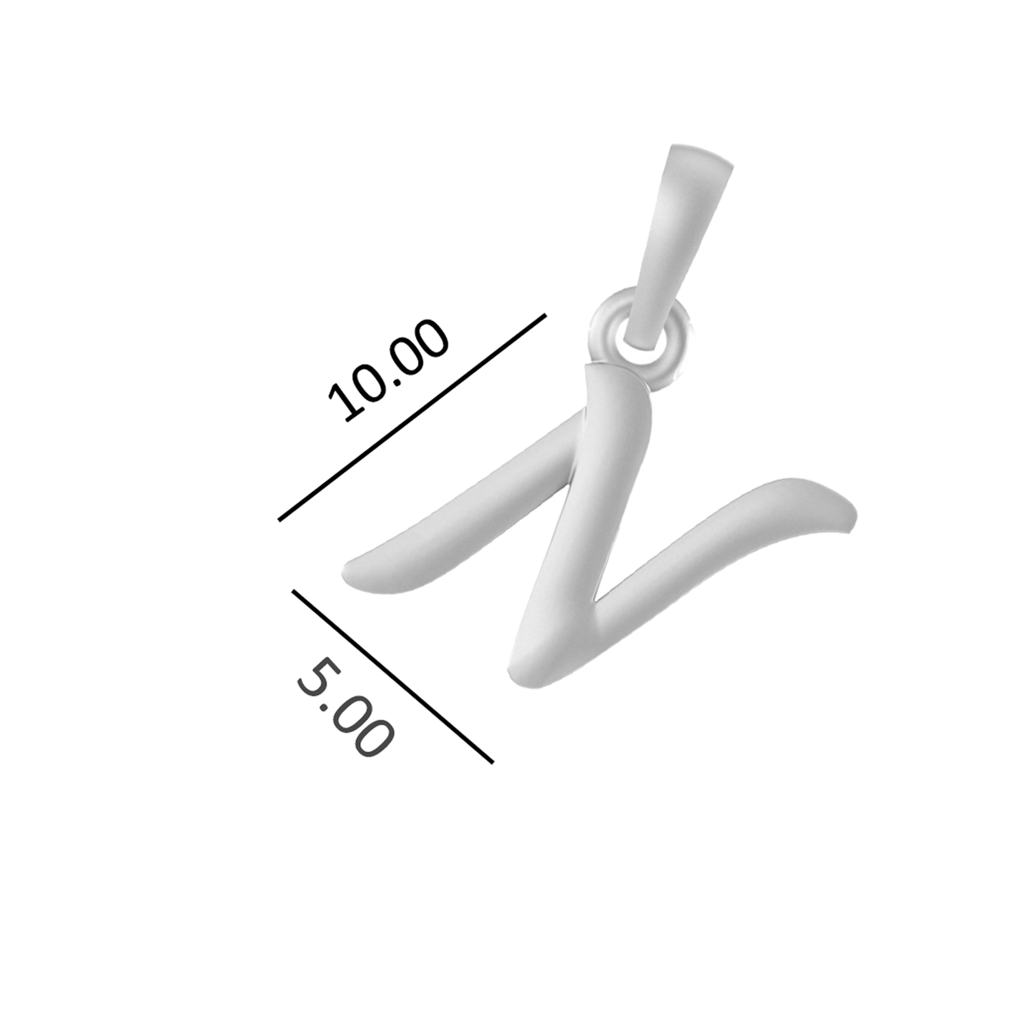 Alphabet Silver Chain Pendant (92.5% purity) for kids upto 4 years by (Snake Chain: 12 Inches)