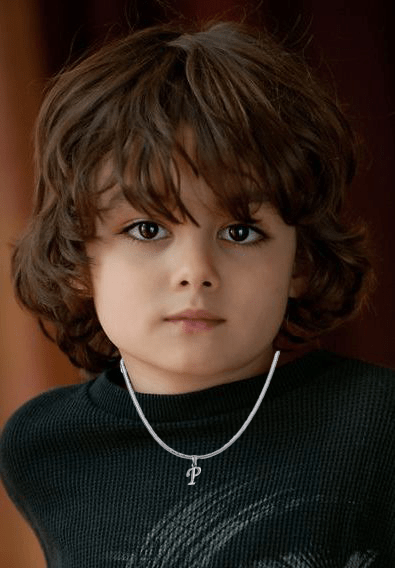 Alphabet Silver Chain Pendant (92.5% purity) for kids upto 4 years by (Snake Chain: 12 Inches)