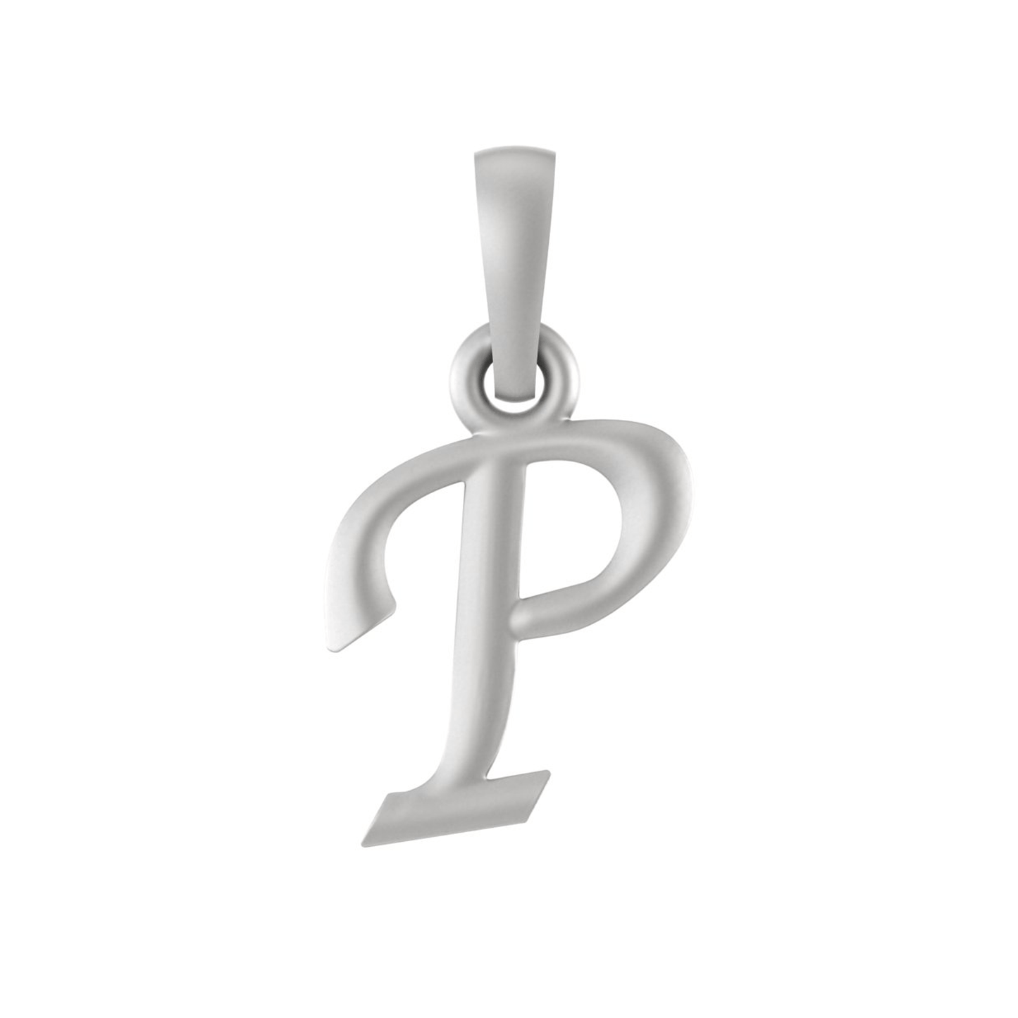 Alphabet Silver Chain Pendant (92.5% purity) for kids upto 4 years by (Snake Chain: 12 Inches)