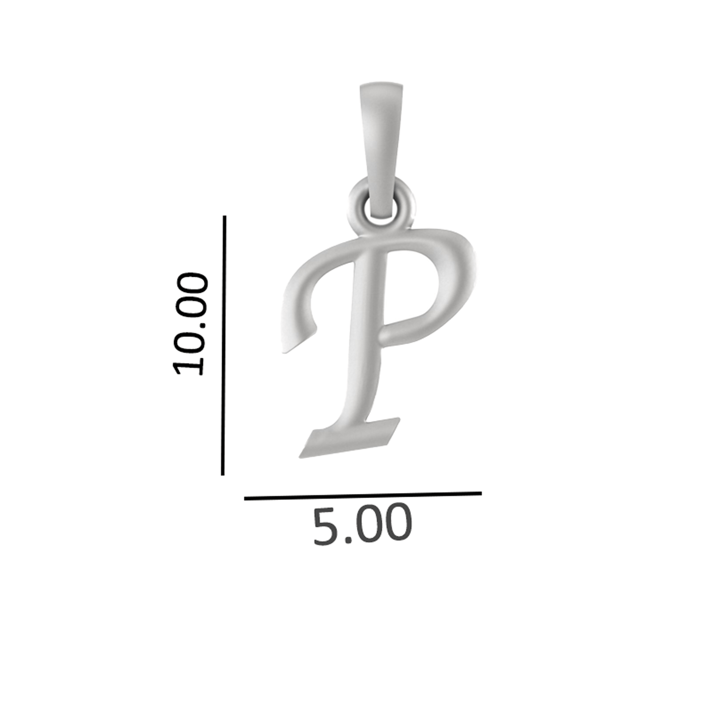 Alphabet Silver Chain Pendant (92.5% purity) for kids upto 4 years by (Snake Chain: 12 Inches)