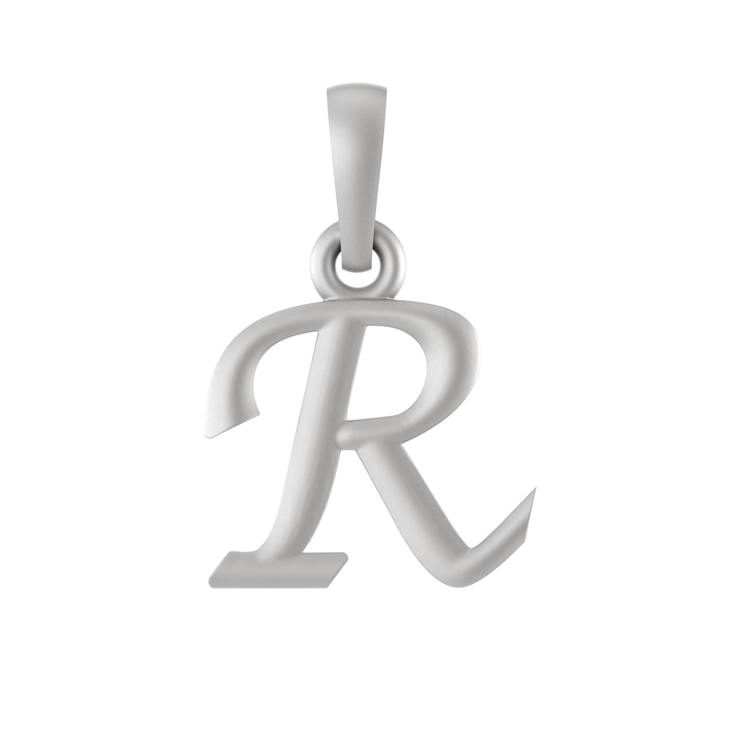 Alphabet Silver Chain Pendant (92.5% purity) for kids upto 4 years by (Snake Chain: 12 Inches)