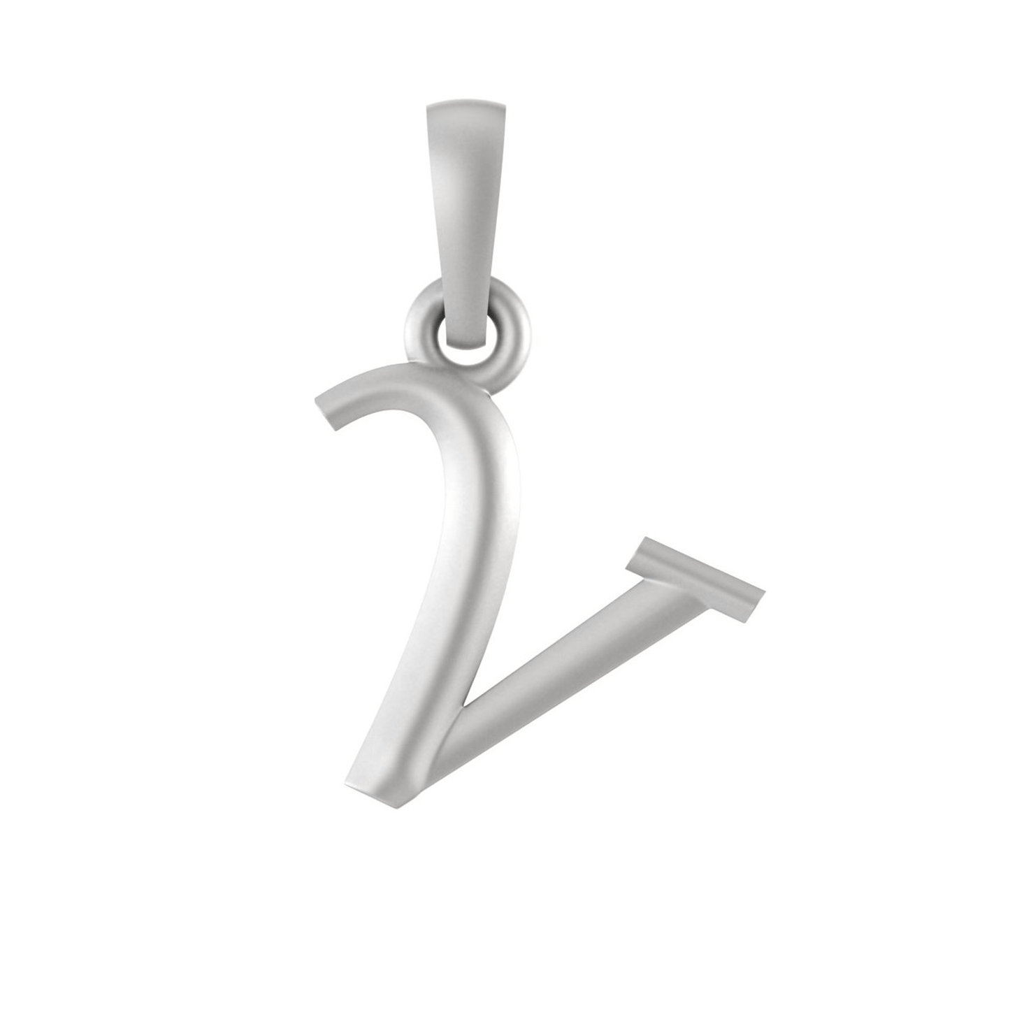 Alphabet Silver Chain Pendant (92.5% purity) for kids upto 4 years by (Snake Chain: 12 Inches)