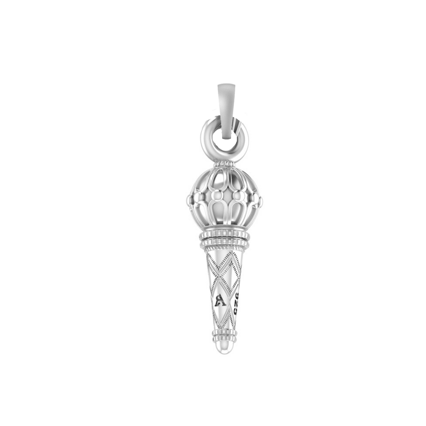 God Hanuman Silver Bajrang Bali Gada Chain Pendant (92.5% purity) by Bajrangbali Chain Pendant for kids (Snake Chain: 15 Inches)