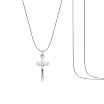 God Jesus Christ Silver Chain Pendant(92.5% purity) by Akshat Sapphire  Jesus Christ Chain Pendant  for Kids (Snake Chain: 15 Inches)