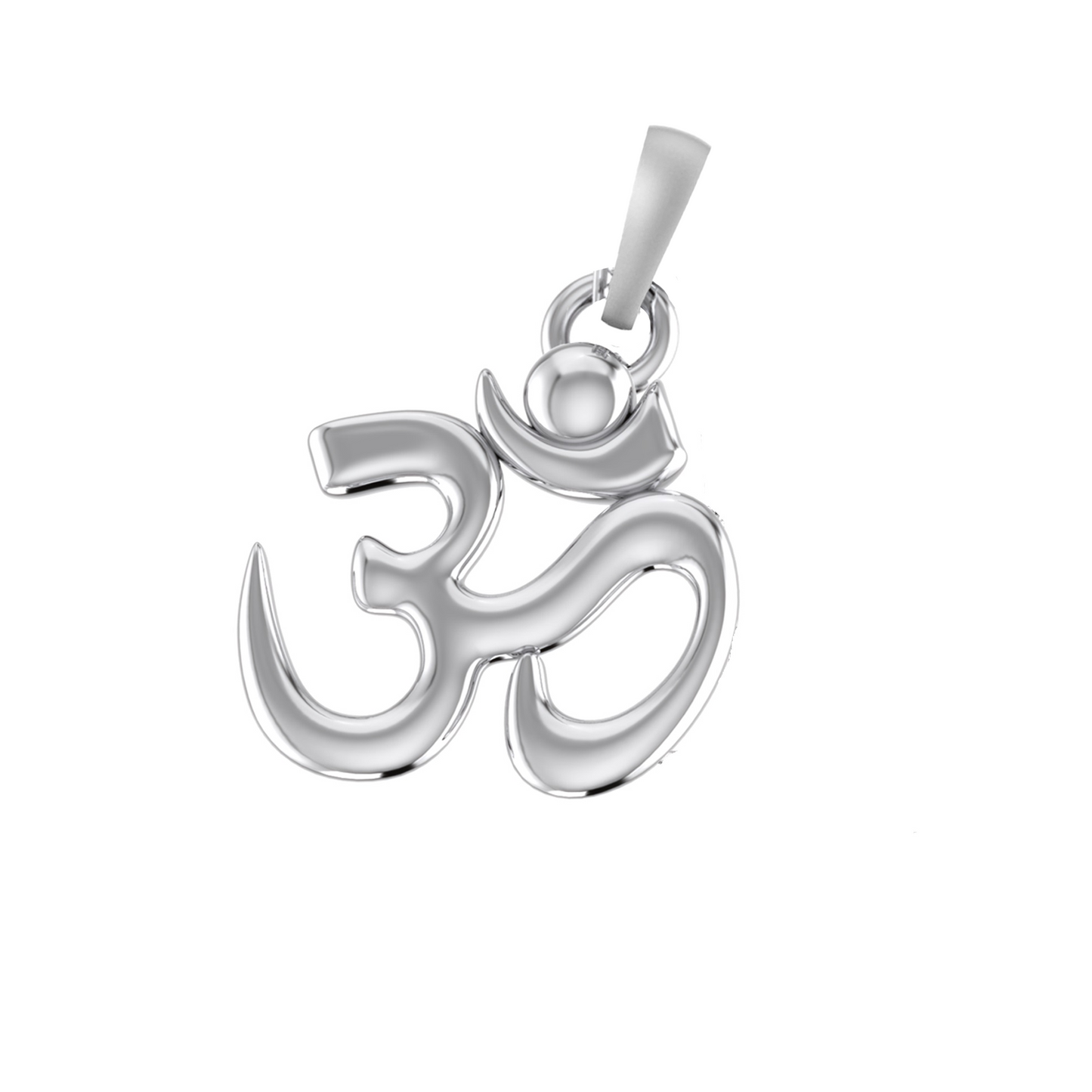 Silver Spiritual OM Chain Pendant by Om Chain Pendant for Kids (Snake Chain: 15 Inches)