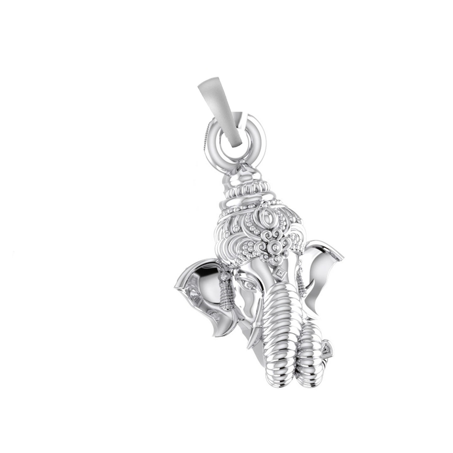 God Ganesh Silver Chain Pendant (92.5% purity) by Ganapathy Chain Pendant for Kids (Snake Chain: 15 Inches)