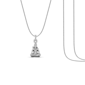 God Shiva Silver Chain Pendant(92.5% purity) by Akshat Sapphire Shiva Chain Pendant for Kids & Woman (Snake Chain: 15 Inches)