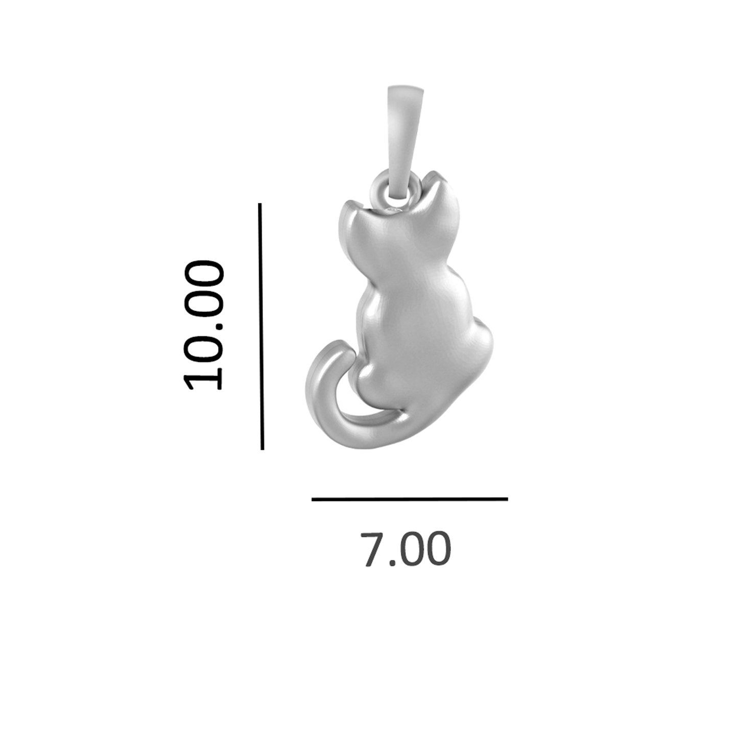 Silver Stylish and Fashionable Cute Cat Chain Pendan (92.5% purity) by Cute Cat Chain Pendan for Kids (Snake Chain: 15 Inches)