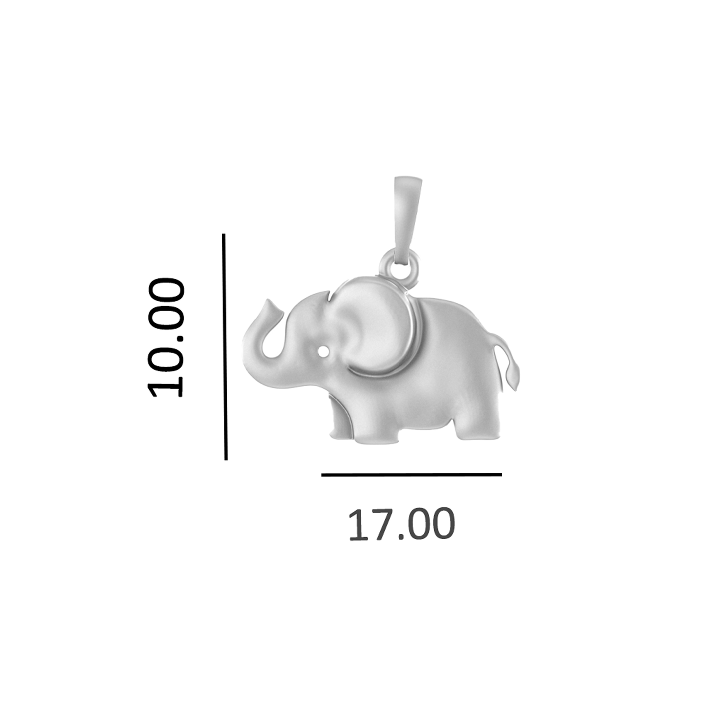 Silver Strength Symbolic Elephant Chain Pendant (92.5% purity) by Elephant Chain Pendant for Kids (Snake Chain: 15 Inches)