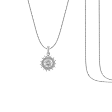 Silver Divine God Sun Chain Pendant(92.5% purity) by Akshat Sapphire Lord Surya Chain Pendant for Kids (Snake Chain: 15 Inches)