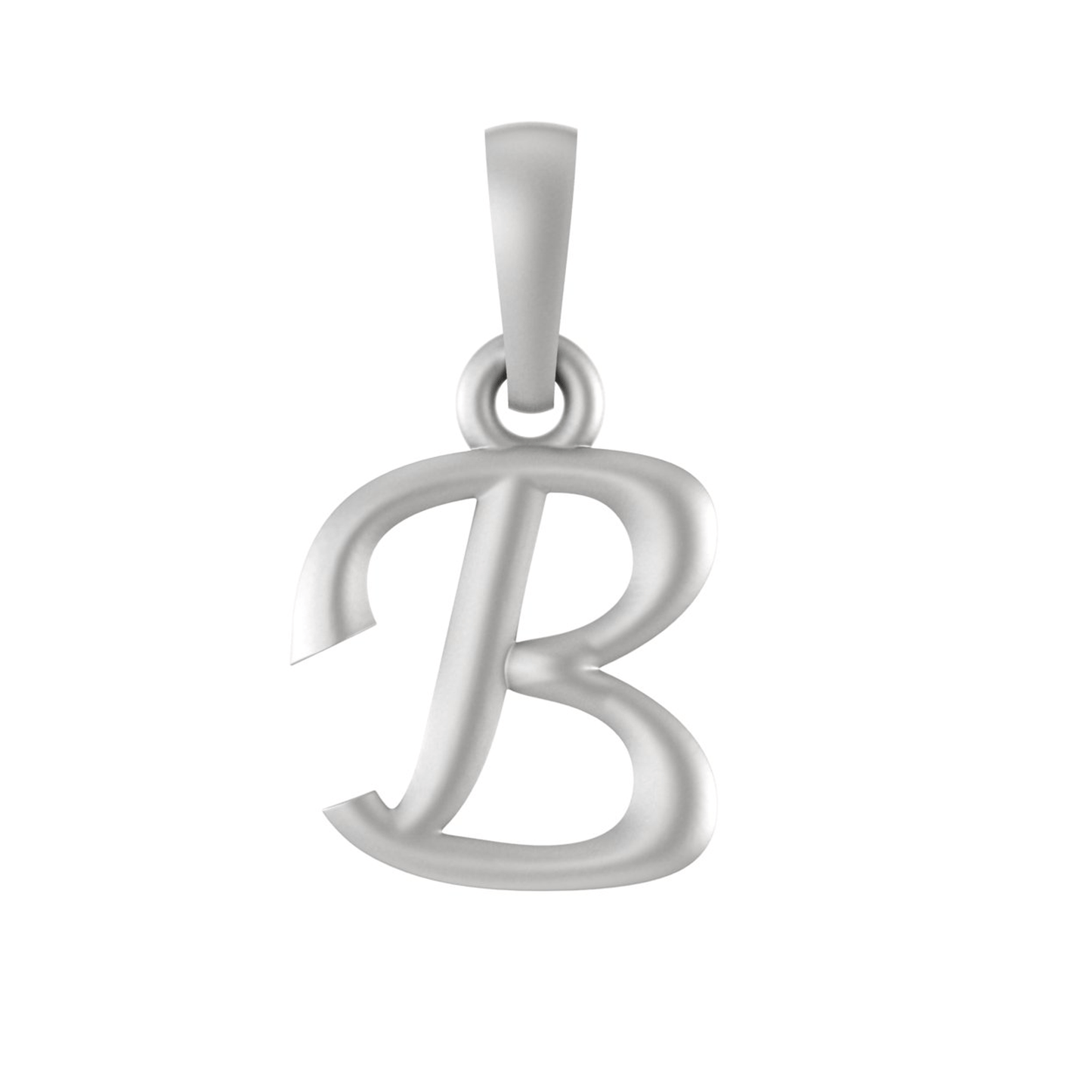Alphabet Silver Chain Pendant (92.5% purity) for kids by (Snake Chain: 15 Inches)