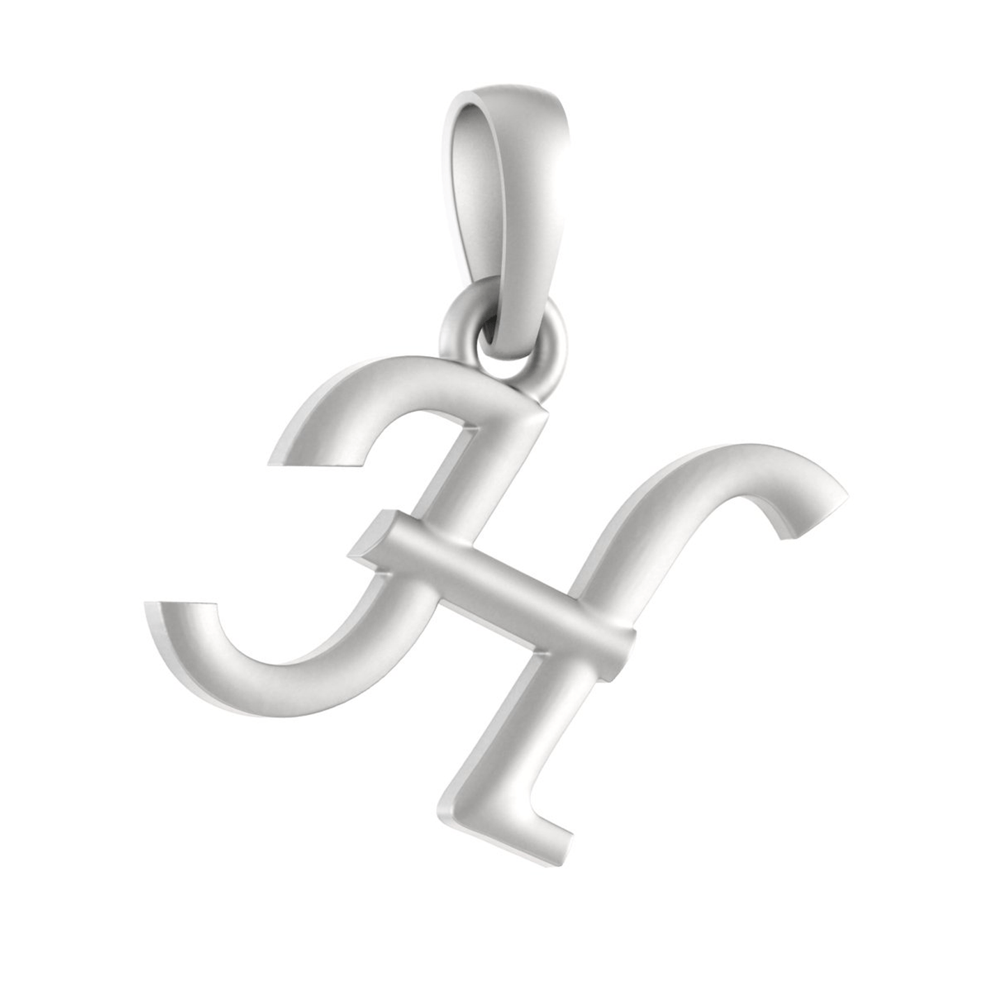 Alphabet Silver Chain Pendant (92.5% purity) for kids by (Snake Chain: 15 Inches)