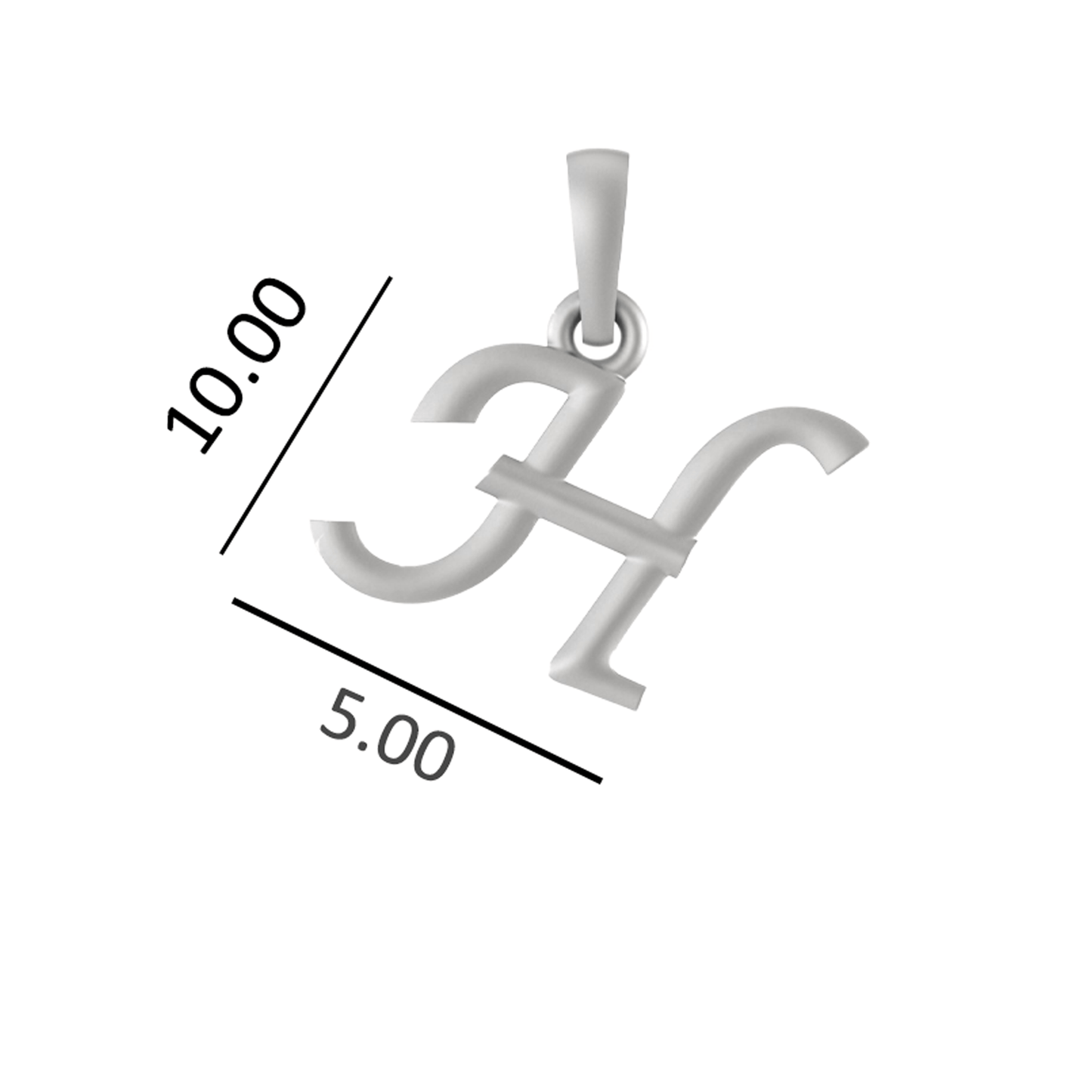 Alphabet Silver Chain Pendant (92.5% purity) for kids by (Snake Chain: 15 Inches)