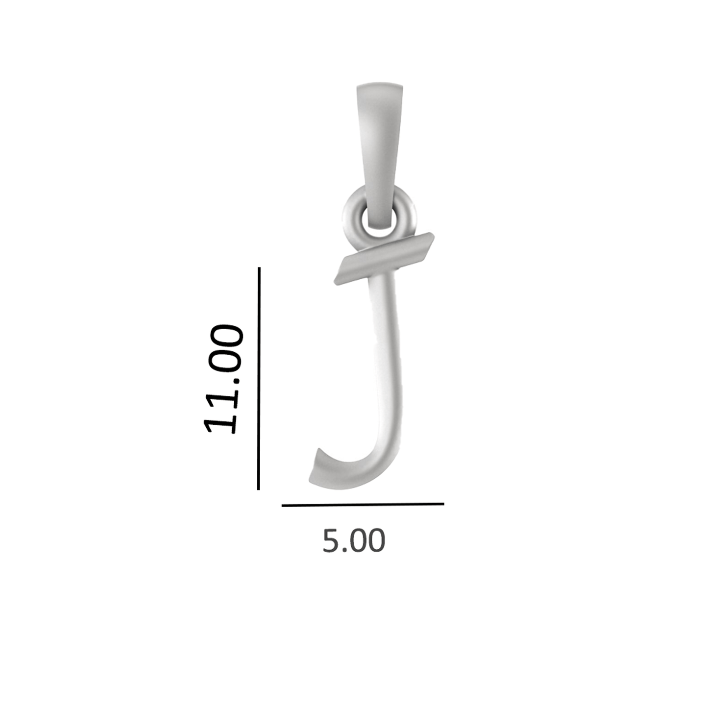 Alphabet Silver Chain Pendant (92.5% purity) for kids by (Snake Chain: 15 Inches)