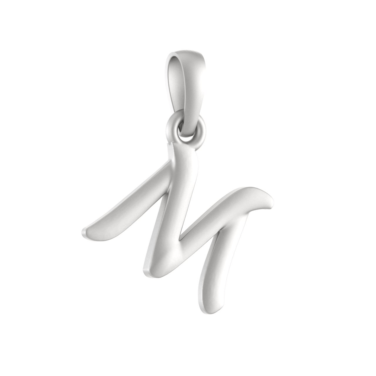 Alphabet Silver Chain Pendant (92.5% purity) for kids by (Snake Chain: 15 Inches)