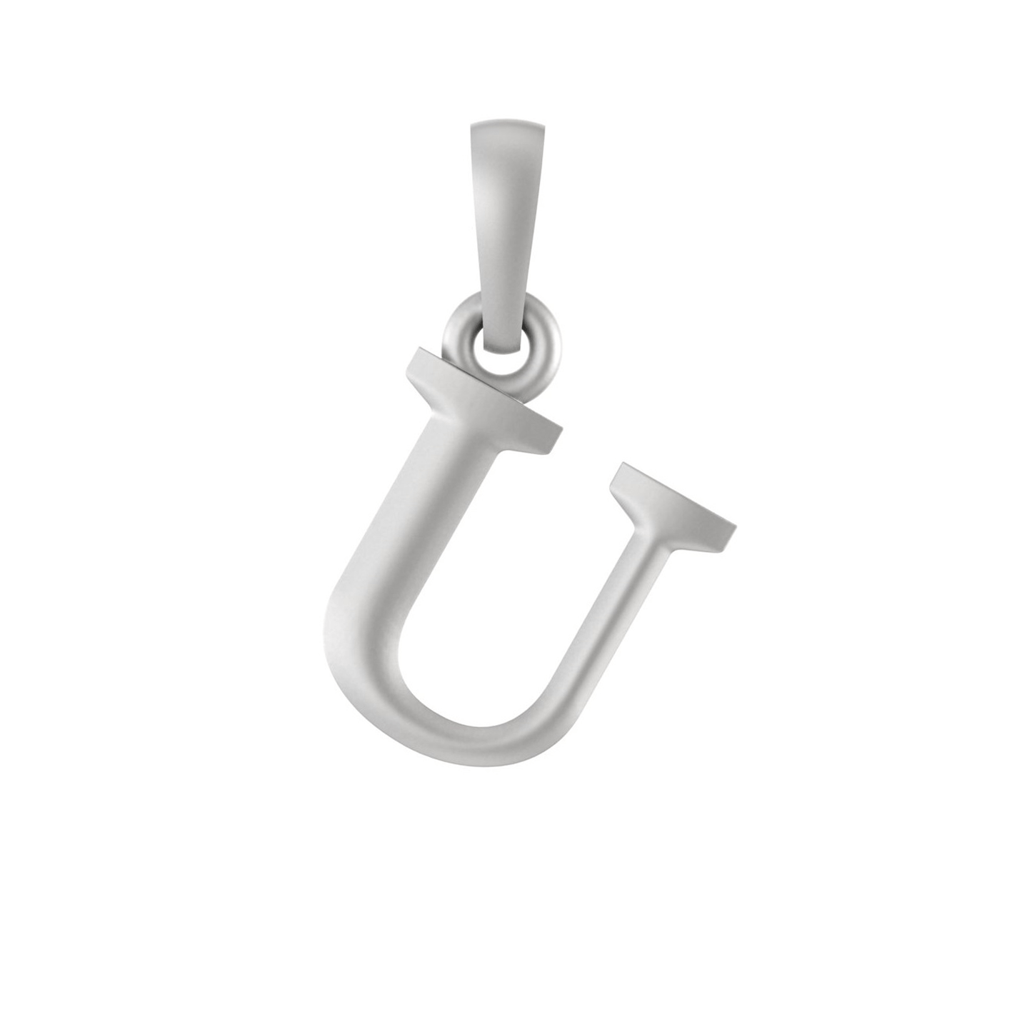 Alphabet Silver Chain Pendant (92.5% purity) for kids by (Snake Chain: 15 Inches)