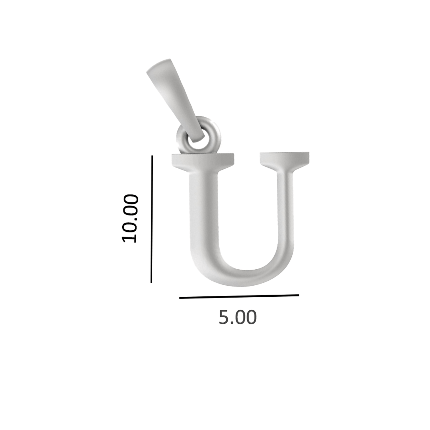 Alphabet Silver Chain Pendant (92.5% purity) for kids by (Snake Chain: 15 Inches)