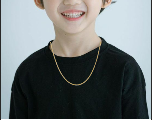 22 CT Gold Plated Silver (92.5% purity) for Kids (Snake Chain: 15 inches) for Kids