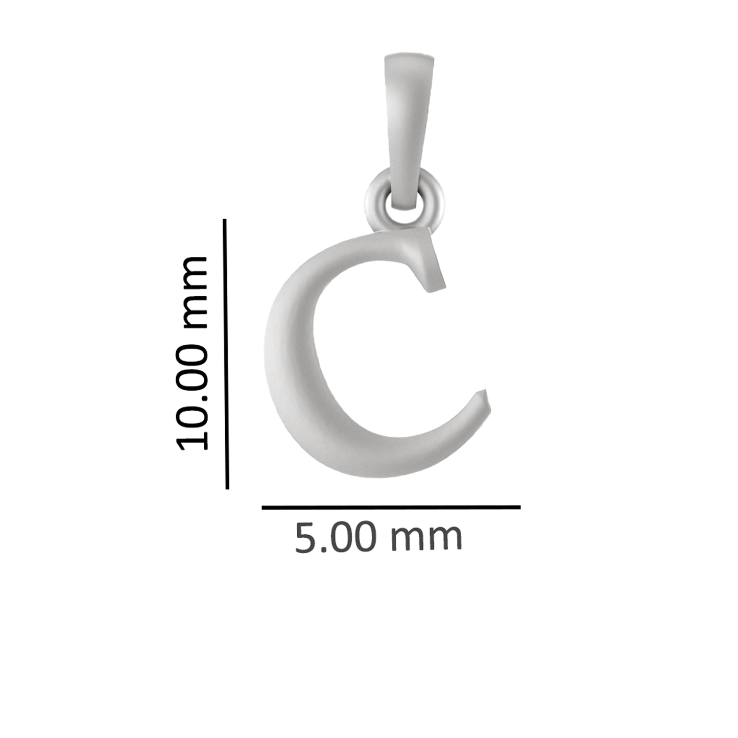 92.5% Pure Sterling Silver Precious Name Alphabet Pendant For Kids And Girls