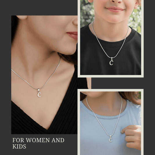 Alphabet C Pendant for Kids by Akshat Sapphire 92.5 Silver KD_C_8025