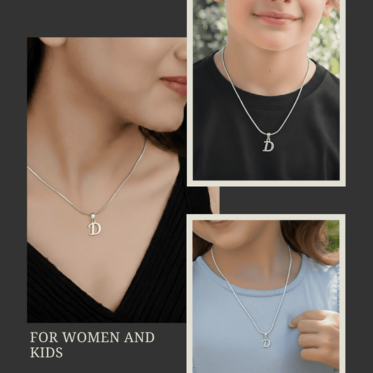 Alphabet D Pendant for Kids by Akshat Sapphire 92.5 Silver KD_D_8026