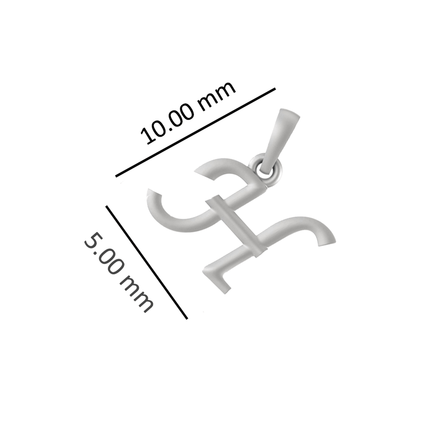 92.5% Pure Sterling Silver Precious Name Alphabet Pendant For Kids And Girls