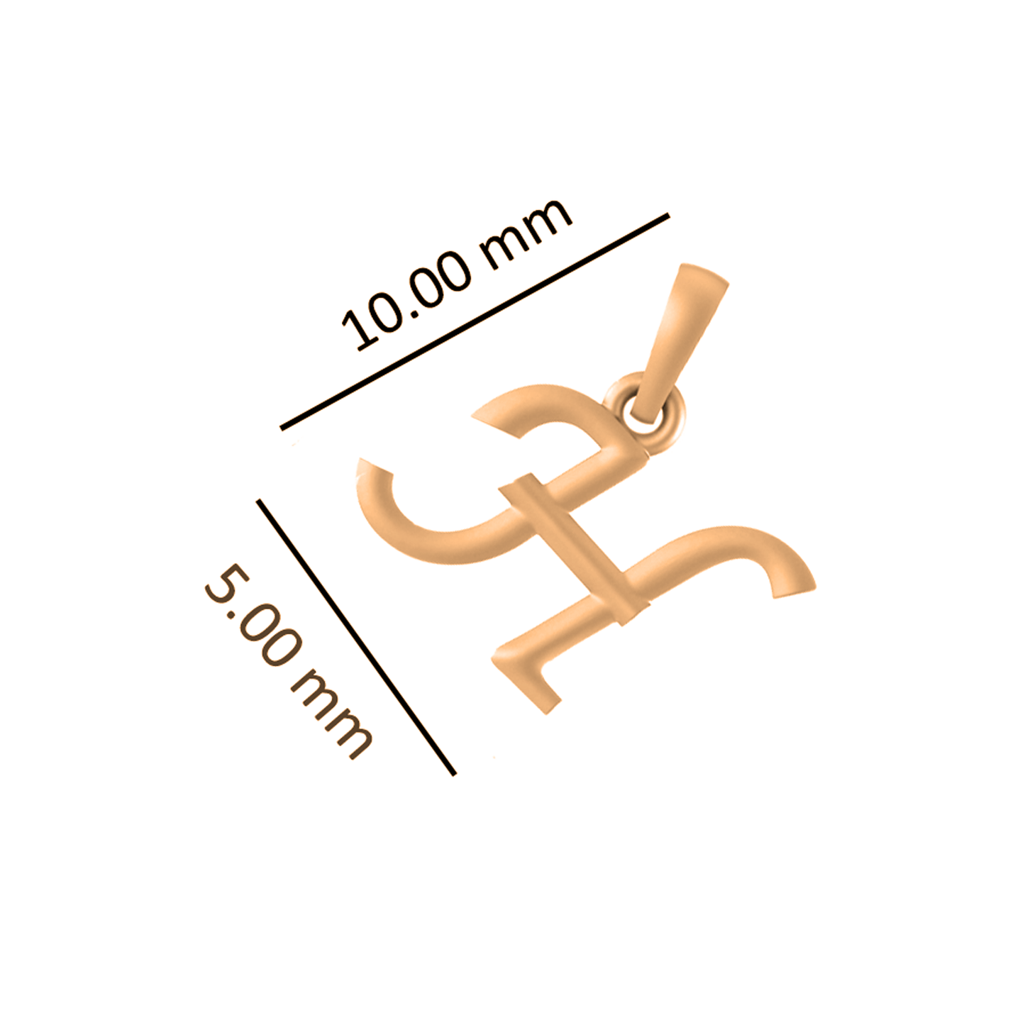 22 CT Gold Plated Silver (92.5% purity) Precious Name Alphabet Pendant by For Kids And Girls