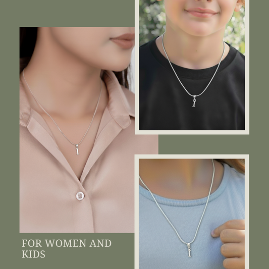 92.5% Pure Sterling Silver Precious Name Alphabet Pendant For Kids And Girls