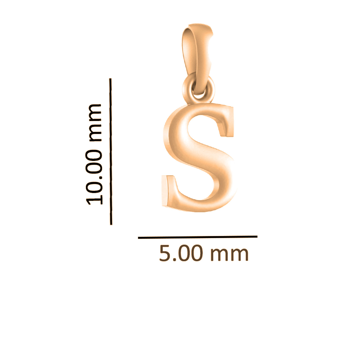 22 CT Gold Plated Silver (92.5% purity) Precious Name Alphabet Pendant by For Kids And Girls