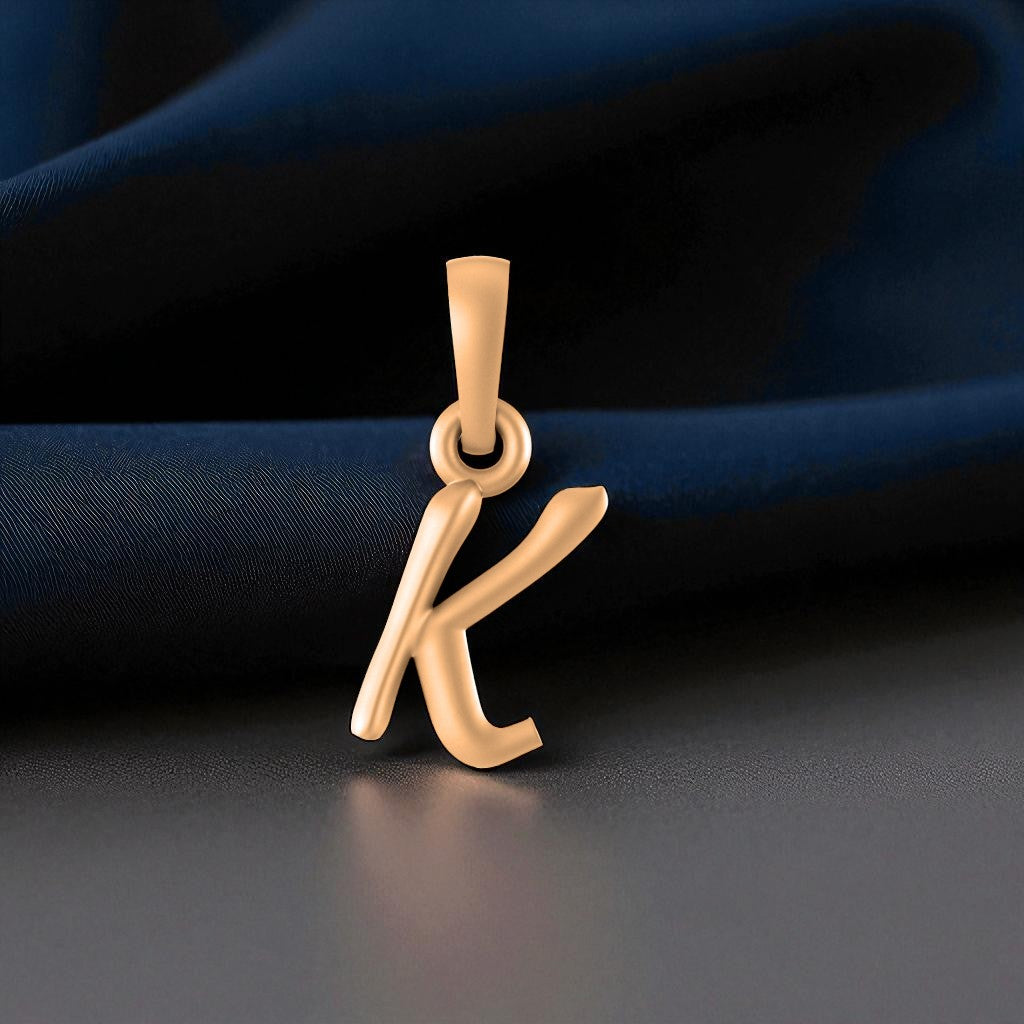 22 CT Gold Plated Silver (92.5% purity) Precious Name Alphabet Pendant by For Kids And Girls