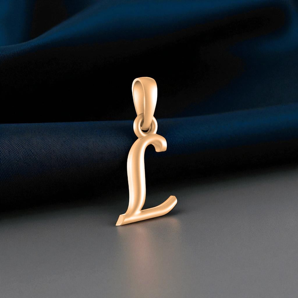 22 CT Gold Plated Silver (92.5% purity) Precious Name Alphabet Pendant by For Kids And Girls