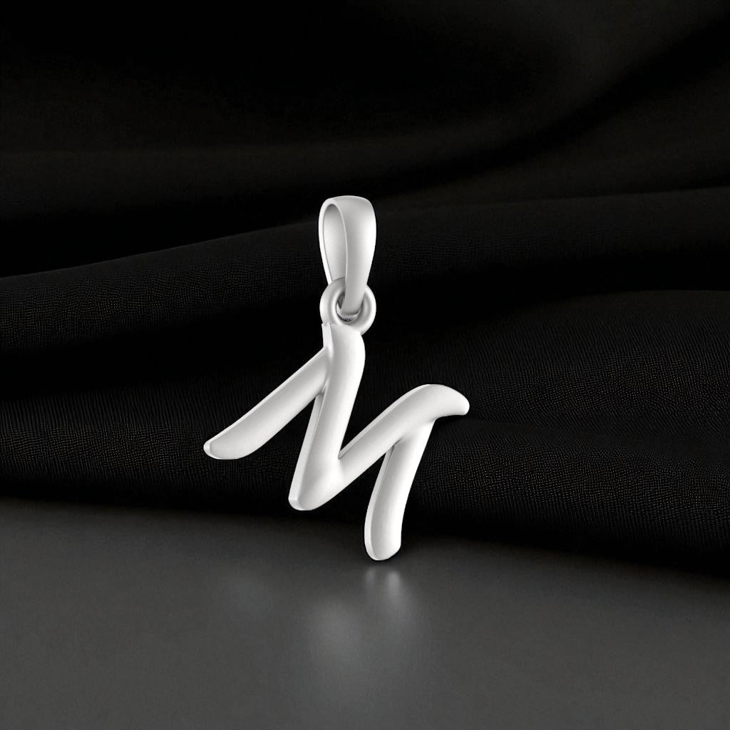 92.5% Pure Sterling Silver Precious Name Alphabet Pendant For Kids And Girls