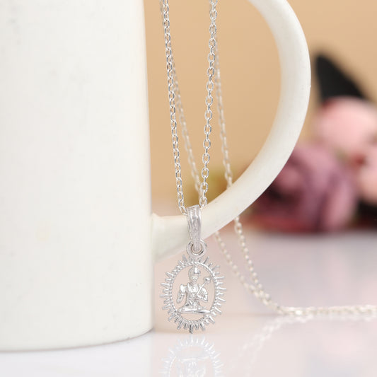 God Hanuman Chain Pendant (Pendant with Anchor Chain- 22 inches) for Men & Women Pure Silver Lord bajrang bali Chain Locket for Good Health & Wealth