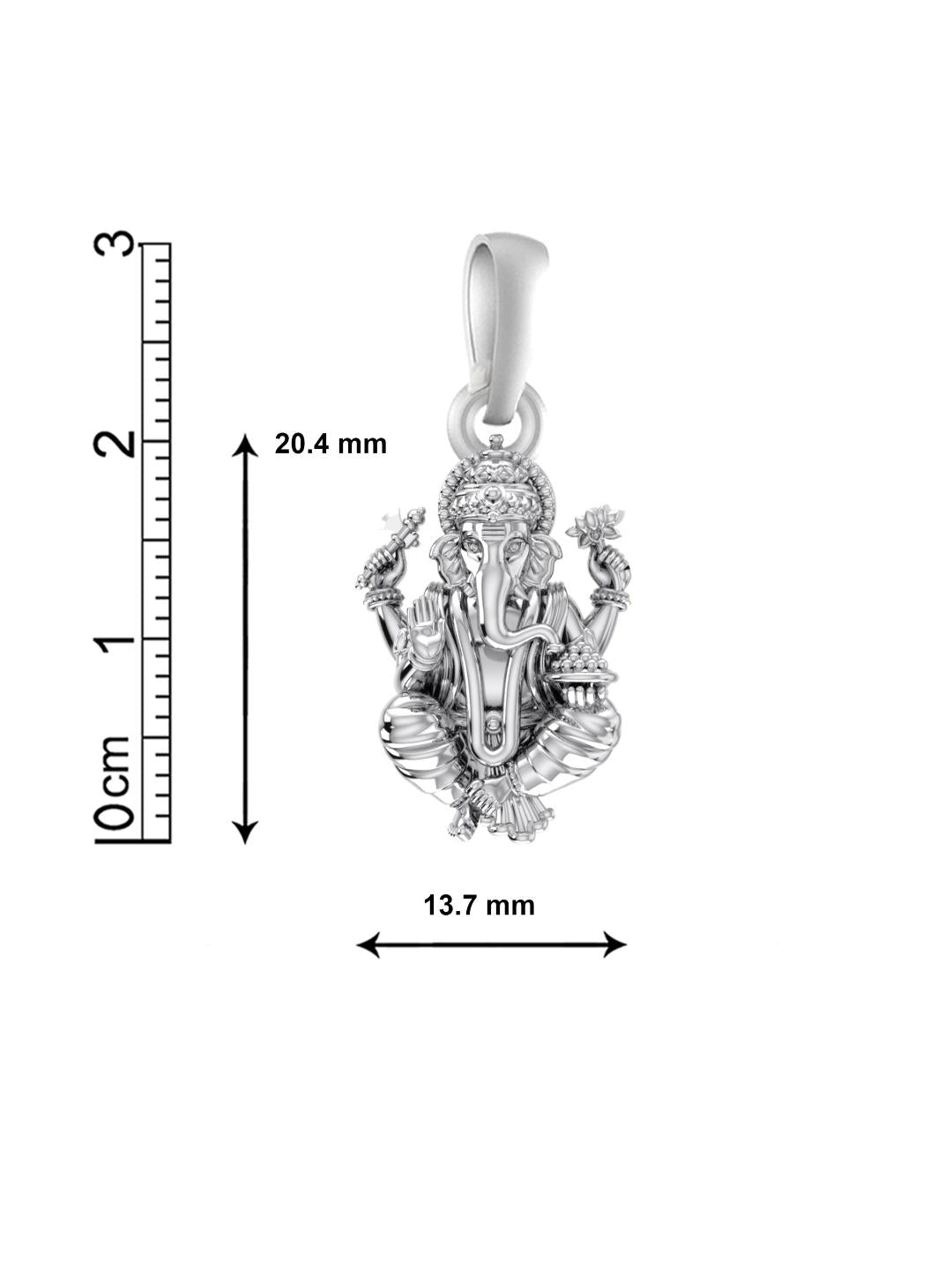 Akshat Sapphire Sterling Silver (92.5% purity) God Ganesha Chain Pendant (Pendant with Anchor Chain-22 inches) for Men & Women Pure Silver Lord Ganapathy Chain Locket for Good Health & Wealth