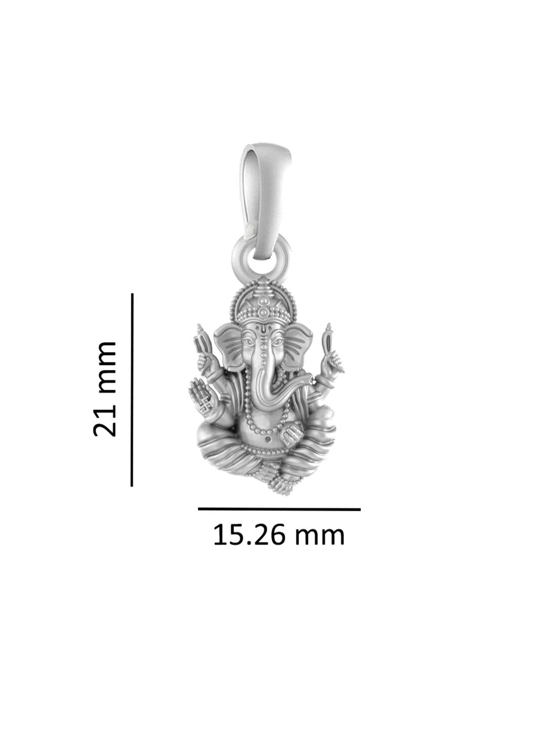 Akshat Sapphire Sterling Silver (92.5% purity) God Ganesha Chain Pendant (Pendant with Anchor Chain-22 inches) for Men & Women Pure Silver Lord Ganapathy Chain Locket for Good Health & Wealth