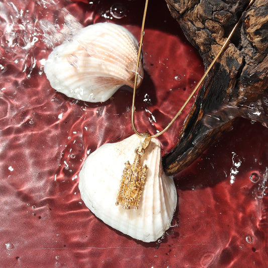 22KT Gold Plated Sterling Silver (92.5% Purity) Pure Silver God Tirupati Bala Ji Chain Pendant (Locket with Anchor Chain-22 inches) for Men & Women