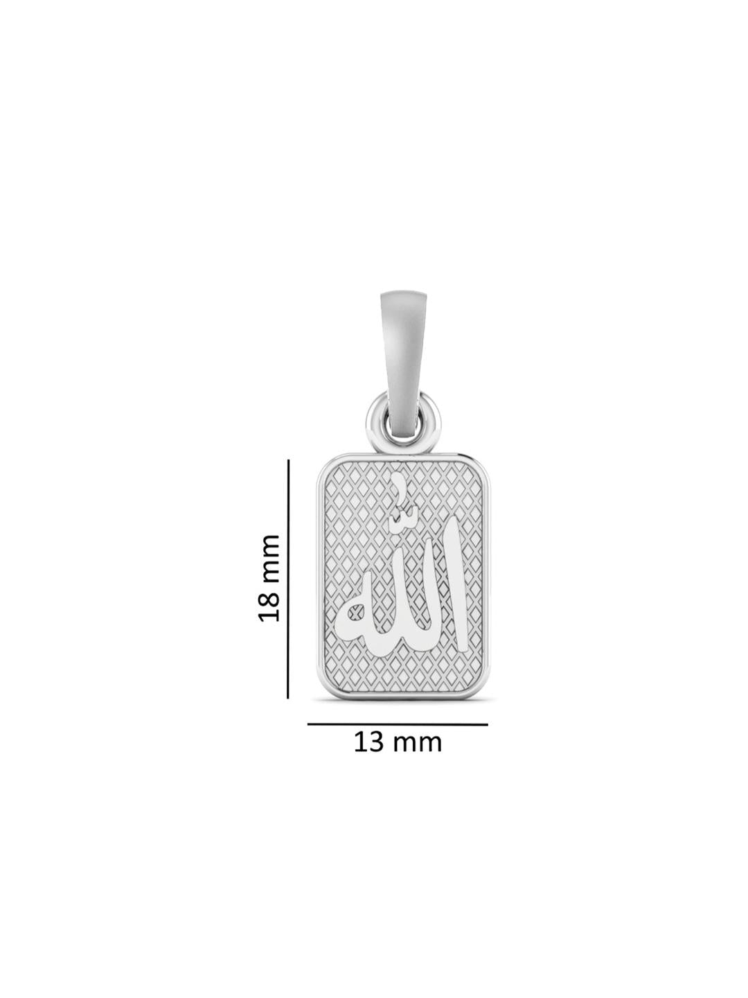 Religious God Allah Barkat Chain Pendant (Pendant with Anchor Chain-22 inches) for Men and women Pure Silver spiritual Islamic Muslim Allah Barkat Kareem symbol Chain Locket for Good Luck, Health & Wealth