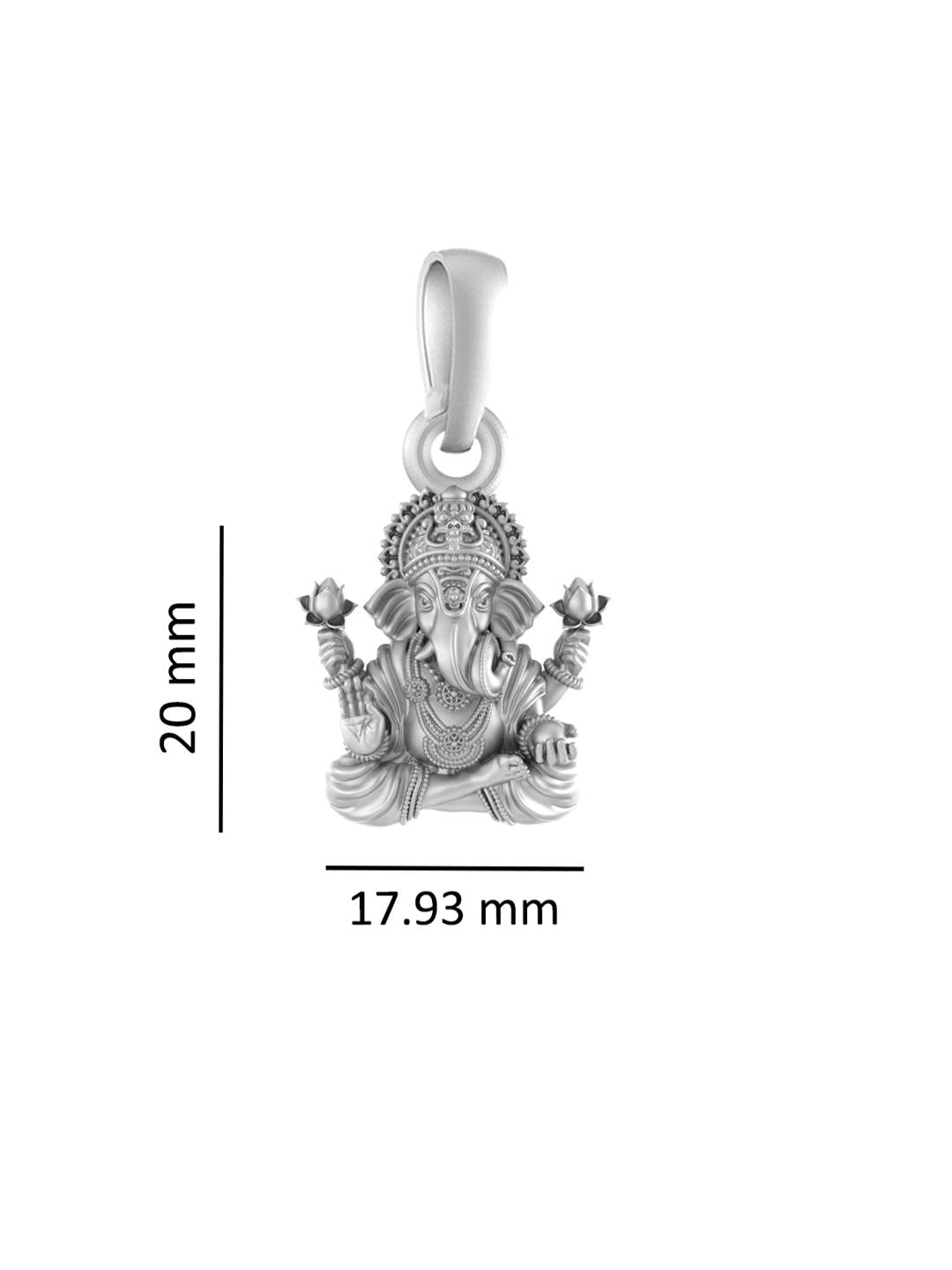Akshat Sapphire Sterling Silver (92.5% purity) God Ganesha Chain Pendant (Pendant with Anchor Chain-22 inches) for Men & Women Pure Silver Lord Ganapathy Chain Locket for Good Health & Wealth