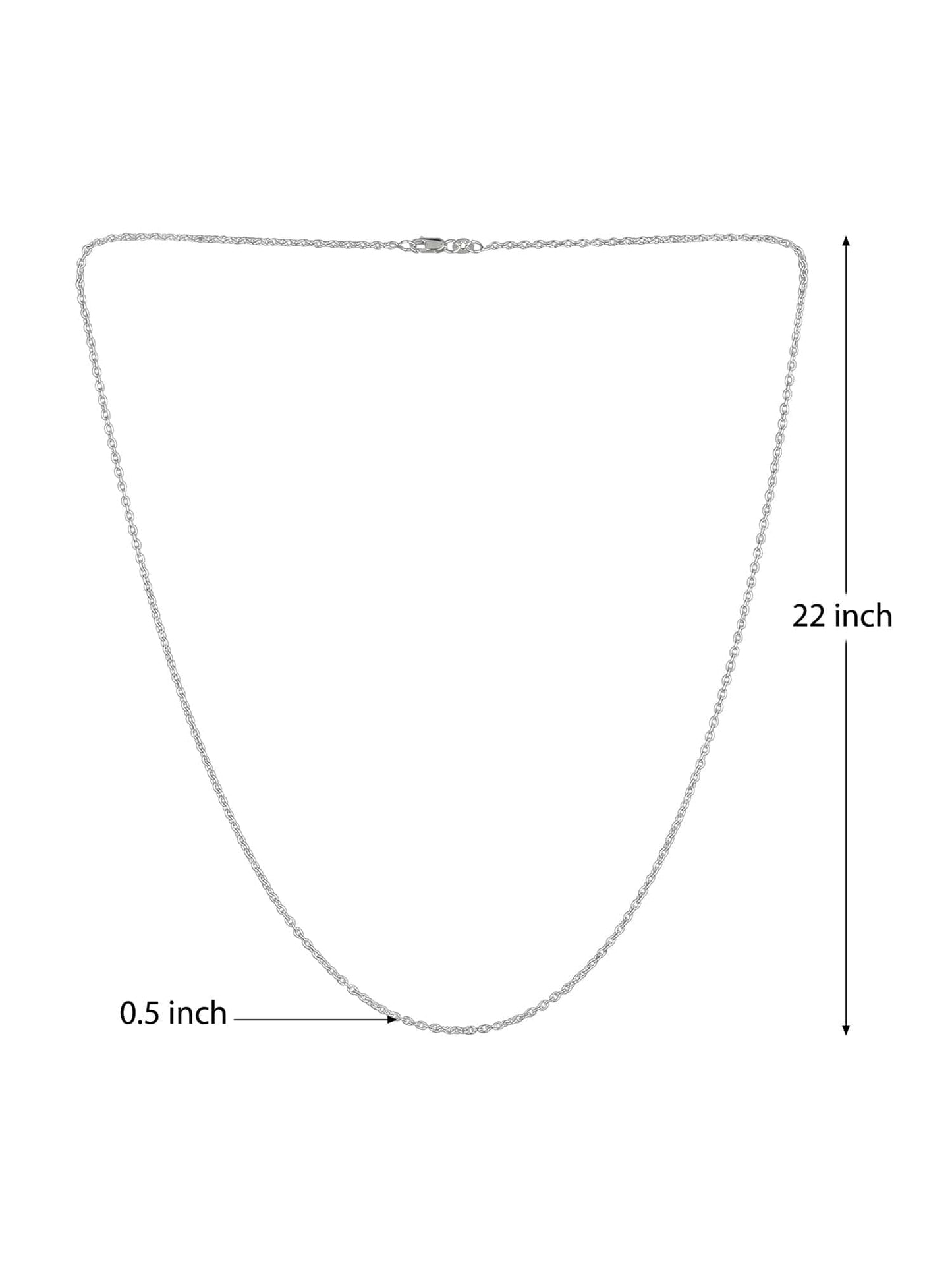 Sterling Silver 92.5 God Radha Krishna Chain Pendant with Anchor Chain 22 Inches for Men by Akshat Sapphire MPSA7227