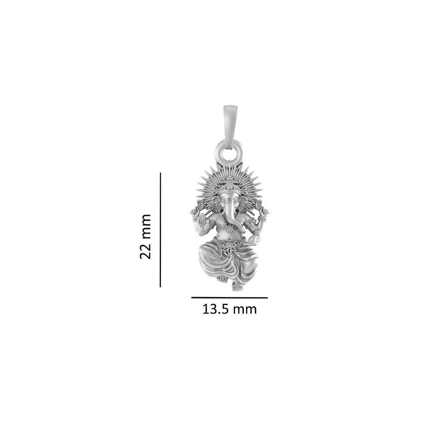 Akshat Sapphire Sterling Silver (92.5% purity) God Ganesha Chain Pendant (Pendant with Anchor Chain-22 inches) for Men & Women Pure Silver Lord Ganapathy Chain Locket for Good Health & Wealth