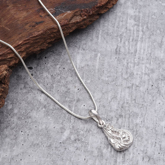 Sterling Silver 92.5 Mother Marry Chain Pendant with Anchor Chain 22 Inches for Men by Akshat Sapphire MPSA7300